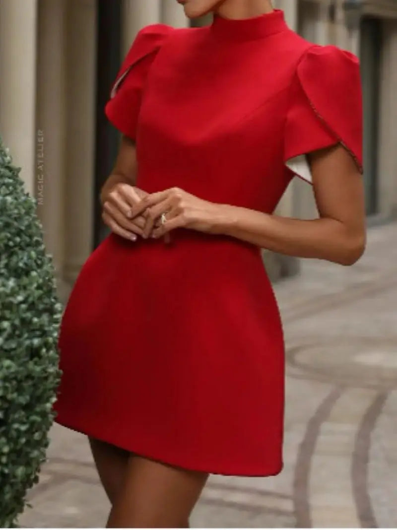 Elegant Bow Hollow Out Mini Dress