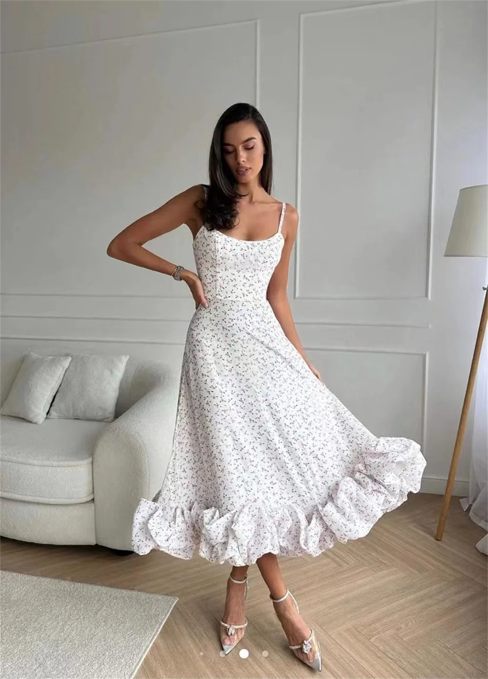 Vintage Floral Midi Sundress