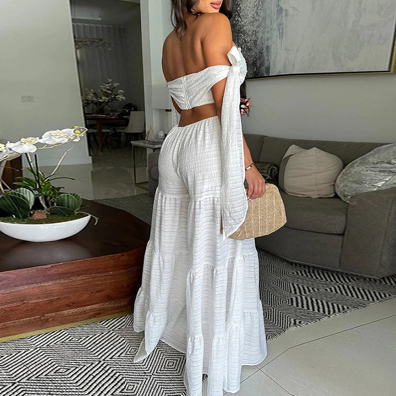 Elegant One Shoulder Women Lace Up Jumpsuit Fashion