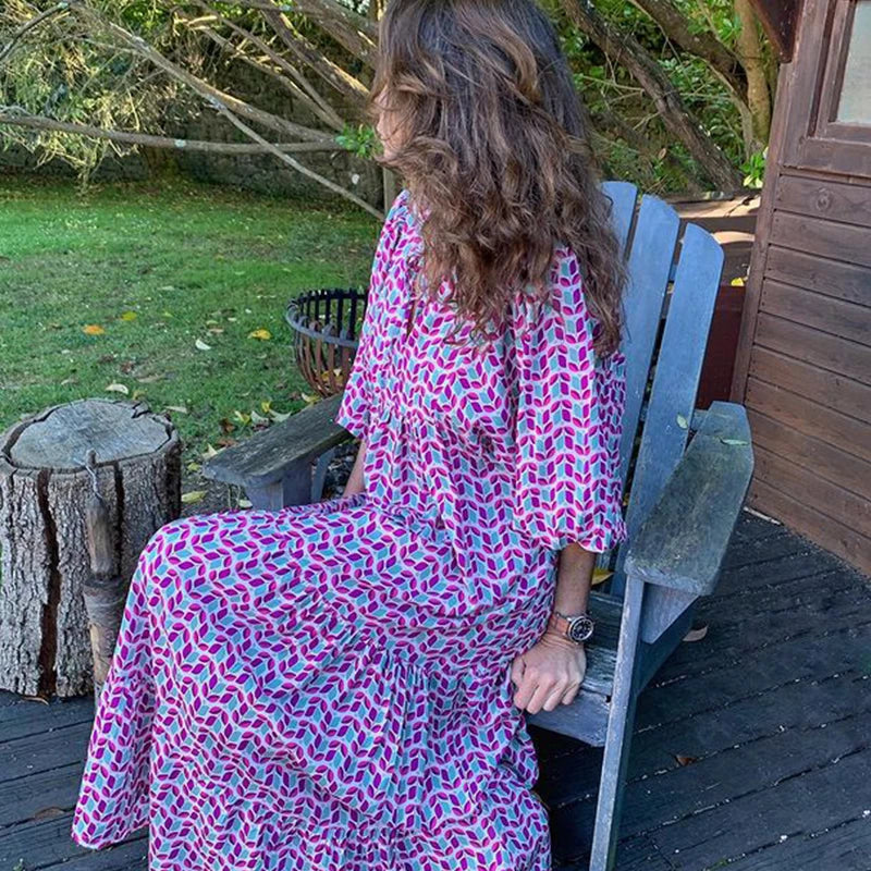 Autumn Fashion Half Sleeve Women Loose Dress