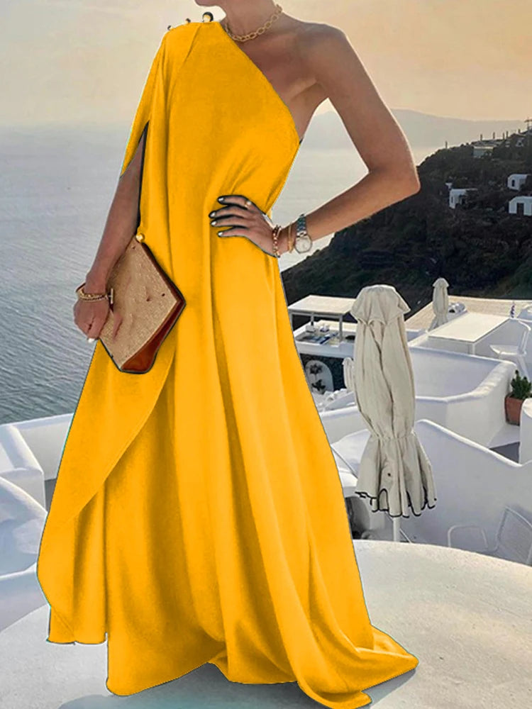 Women Sexy Off Shoulder Boho Long Dress Elegant