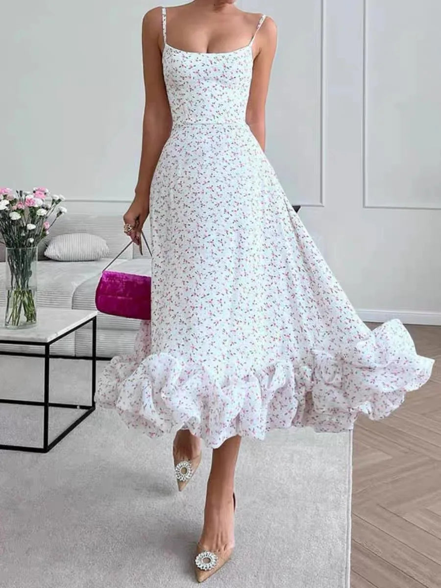 Vintage Floral Midi Sundress