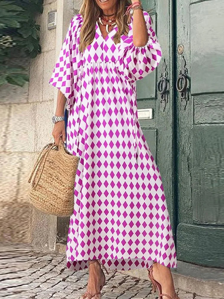 Autumn Fashion Half Sleeve Women Loose Dress