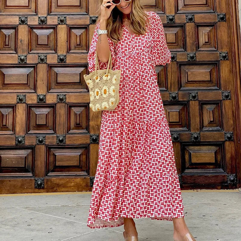 Autumn Fashion Half Sleeve Women Loose Dress