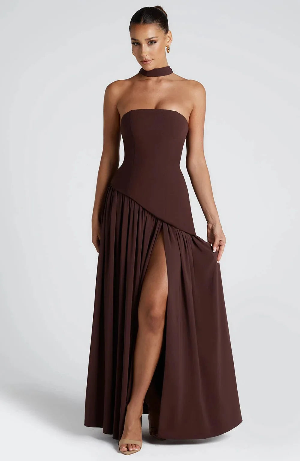 Elegant Ribbon Corset Long Dress