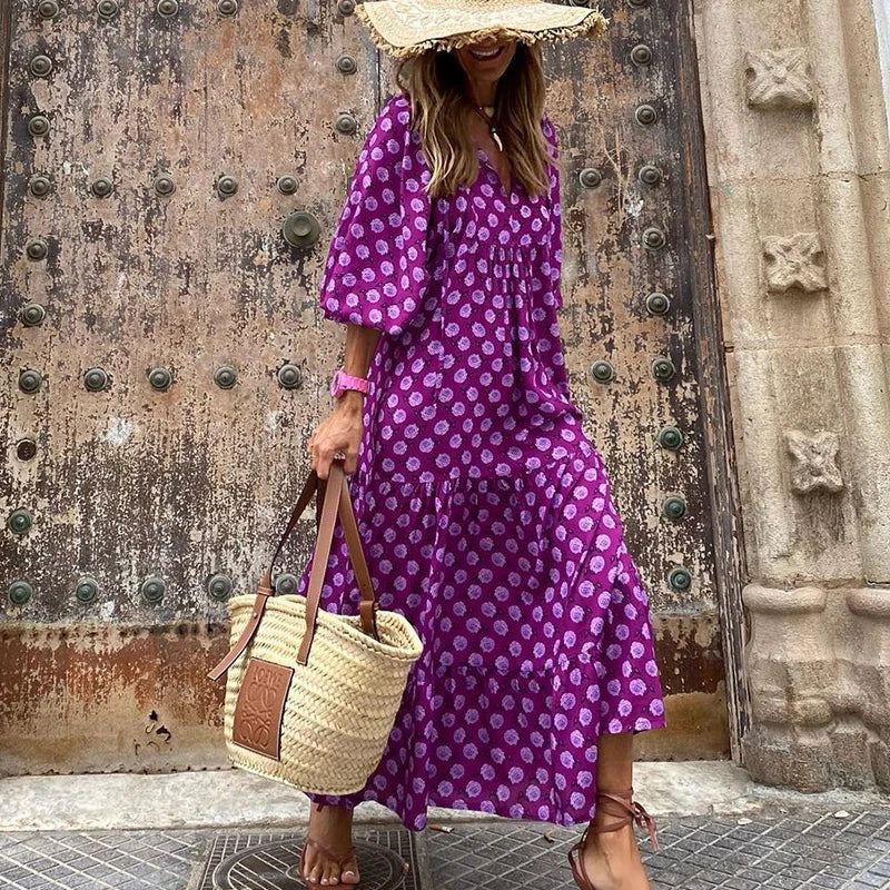 Autumn Fashion Half Sleeve Women Loose Dress