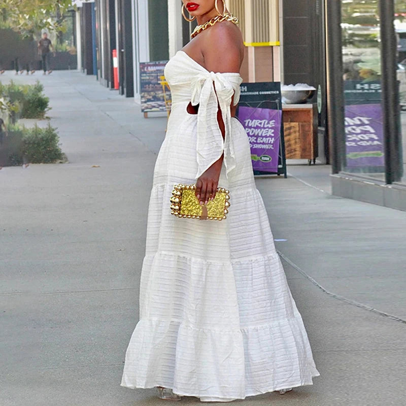Elegant One Shoulder Women Lace Up Jumpsuit Fashion